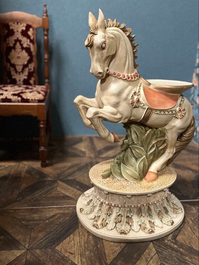 花台 アンティーク 馬 ロココ調 イタリア製　インテリア フラワースタンド