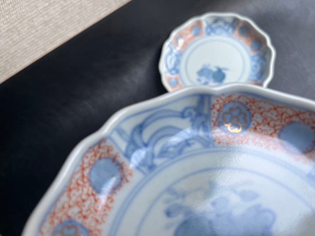 文青窯　文青　小皿　5枚　4寸皿　うさぎ