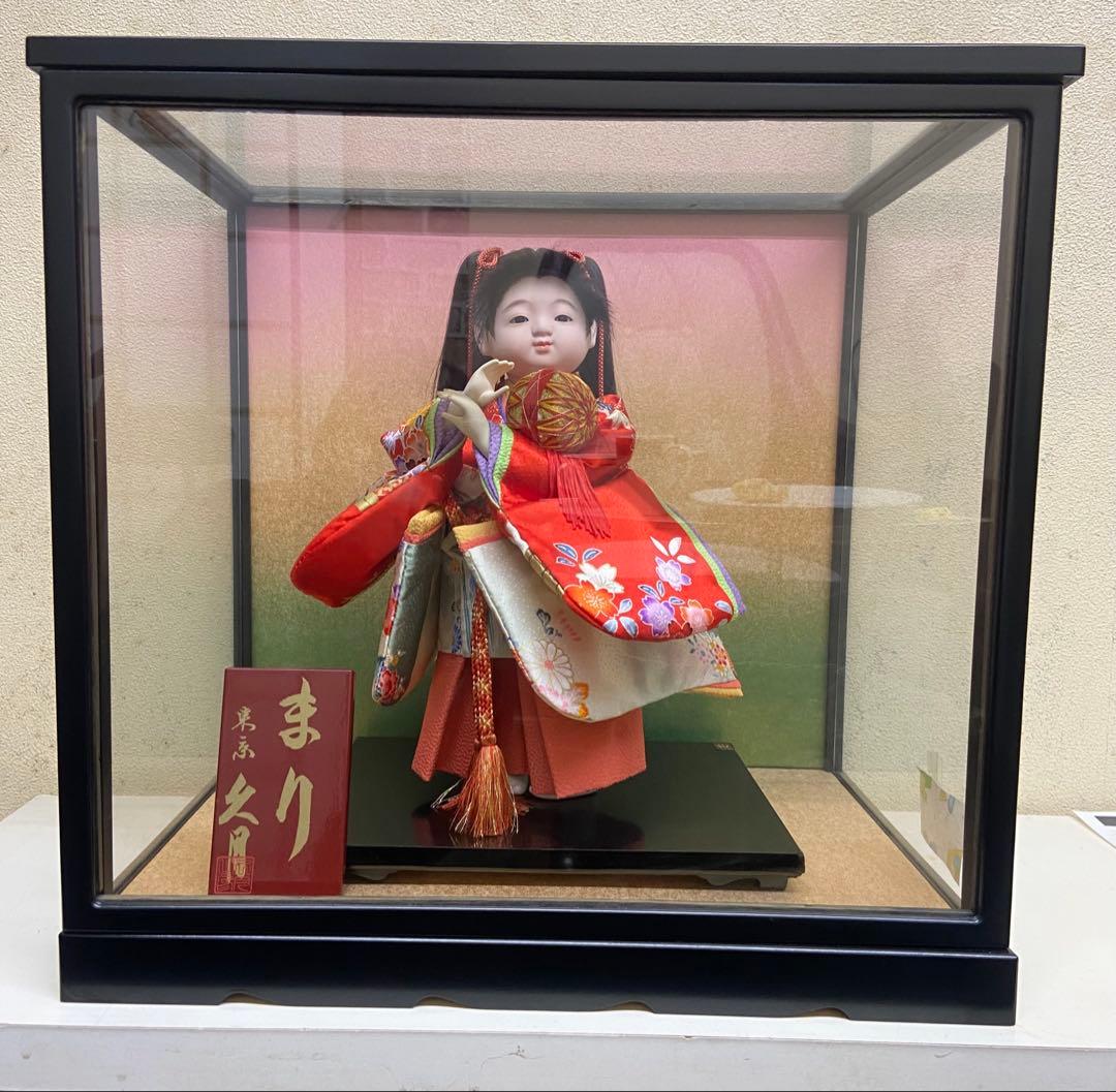 【新品未使用展示品／閉店在庫】久月 日本人形 ガラスケース入り 伝統工芸