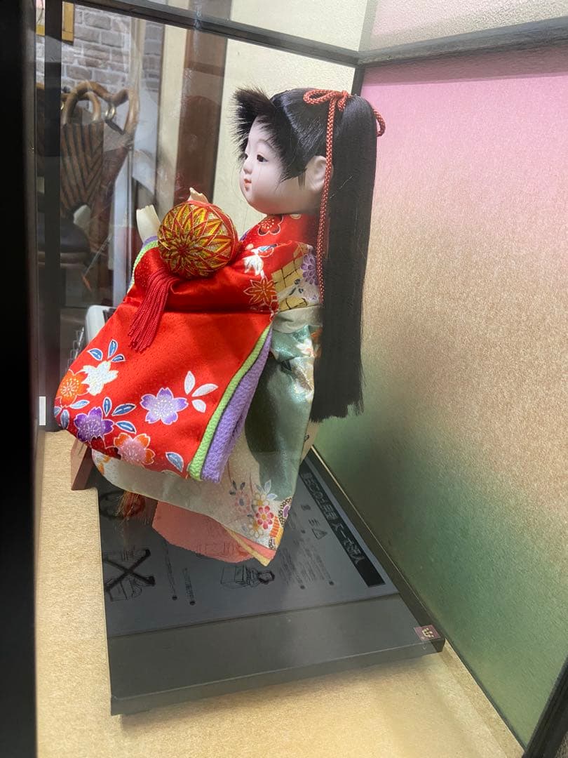 【新品未使用展示品／閉店在庫】久月 日本人形 ガラスケース入り 伝統工芸