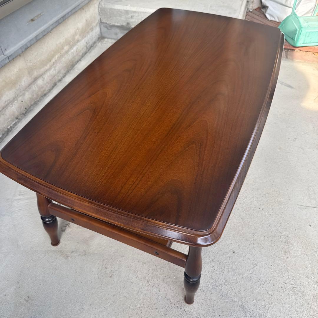 カリモク センターテーブル ローテーブル コロニアル ラタン棚