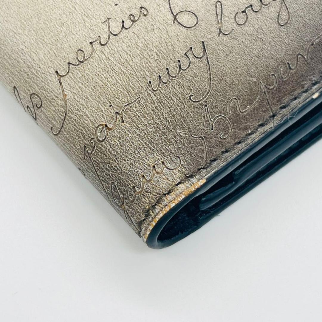 ベルルッティ カリグラフィ　小銭入れあり 長財布 カーキ　ブラック レザー