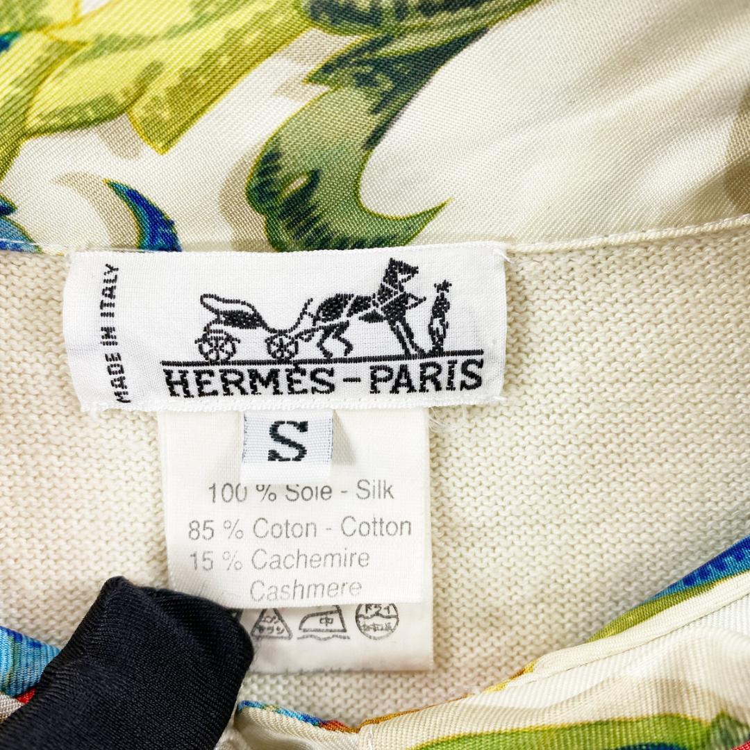 ★激レア/高級生地★ HERMES エルメス シルク切り替えカシミヤ ニット S