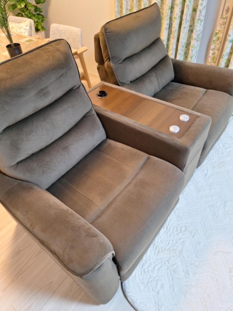 【美品・3ヶ月使用】ニトリ電動リクライニングソファ Nビリーバ3 収納付2人掛け