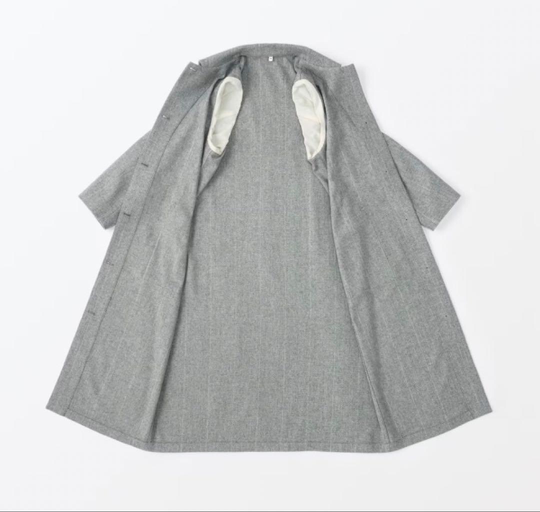 muji labo ムジラボ ウール混ロングコート Mグレー