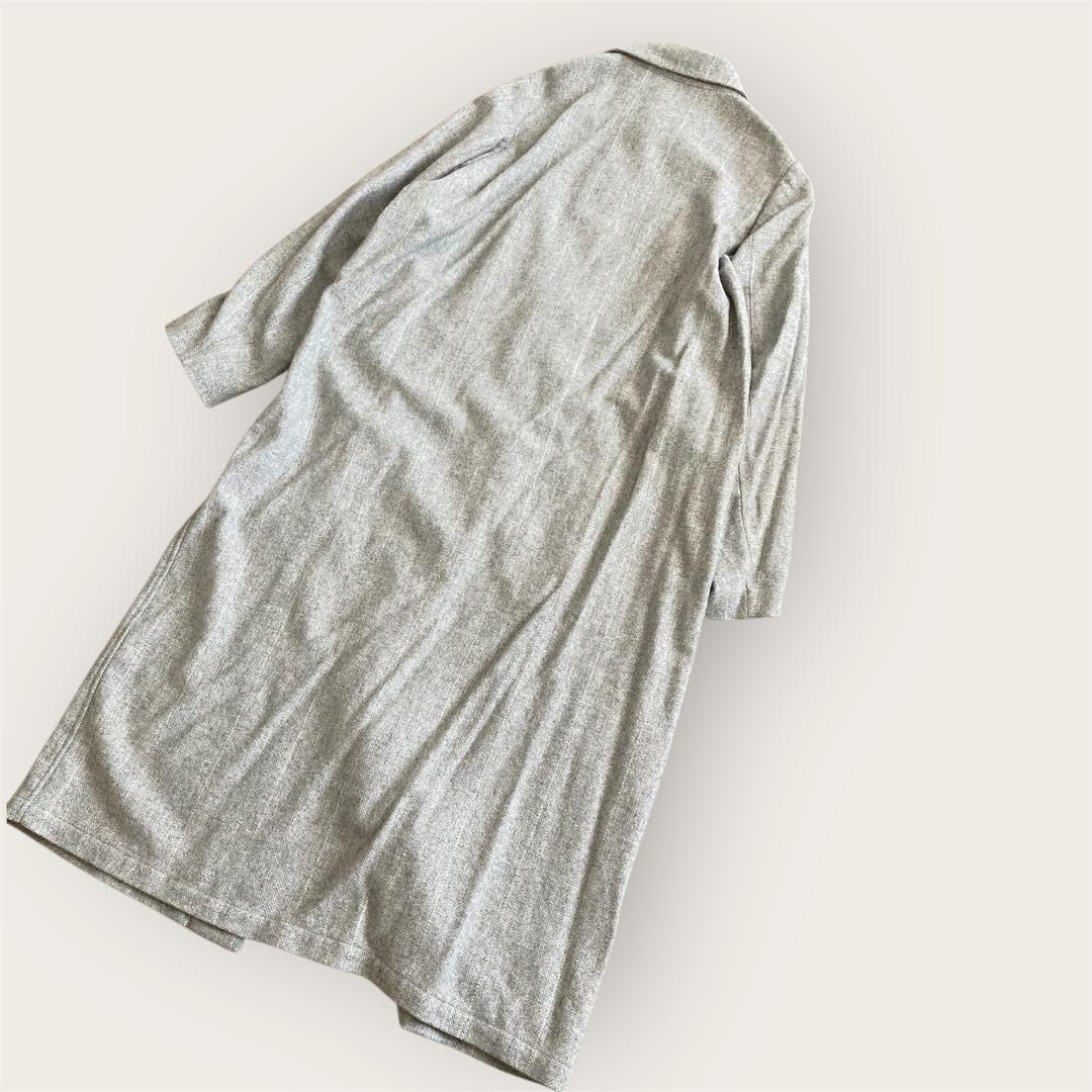 muji labo ムジラボ ウール混ロングコート Mグレー