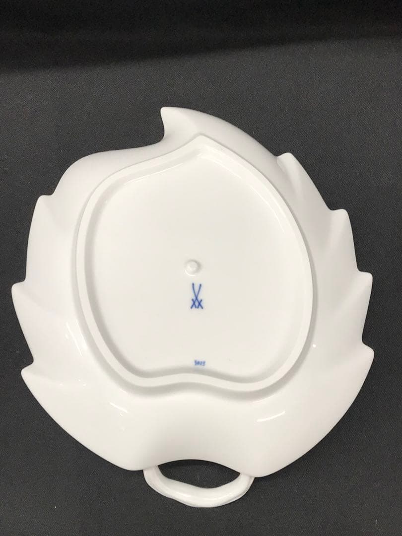 【美品】meissen マイセン　ブルーオニオン　リーフディッシュ　プレート