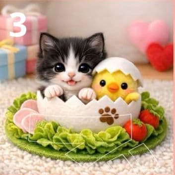 オーダーページ　ハンドメイド　ハンカチ　にゃんegg柄　1/13