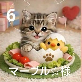 オーダーページ　ハンドメイド　ハンカチ　にゃんegg柄　1/13