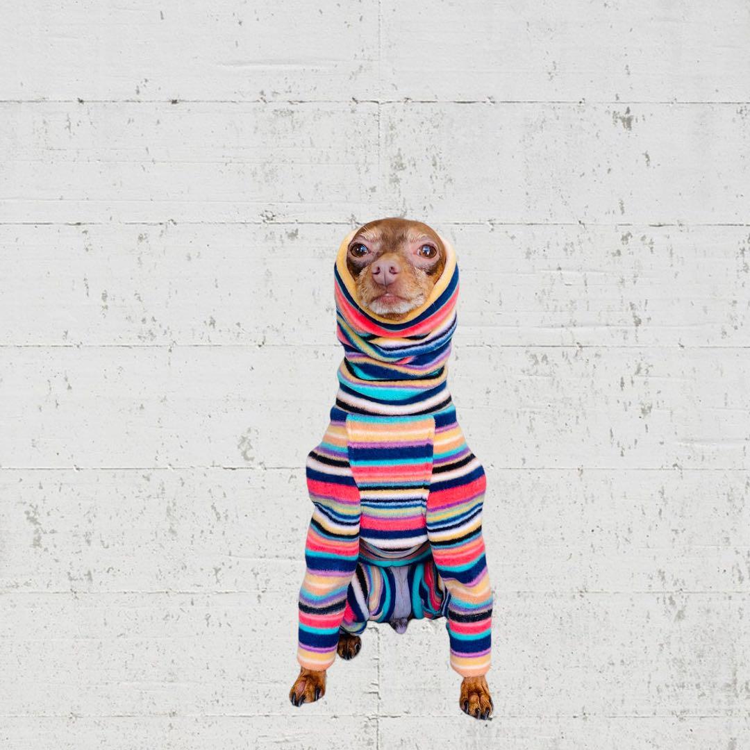 ⑥マルチカラーフリース カバーオール