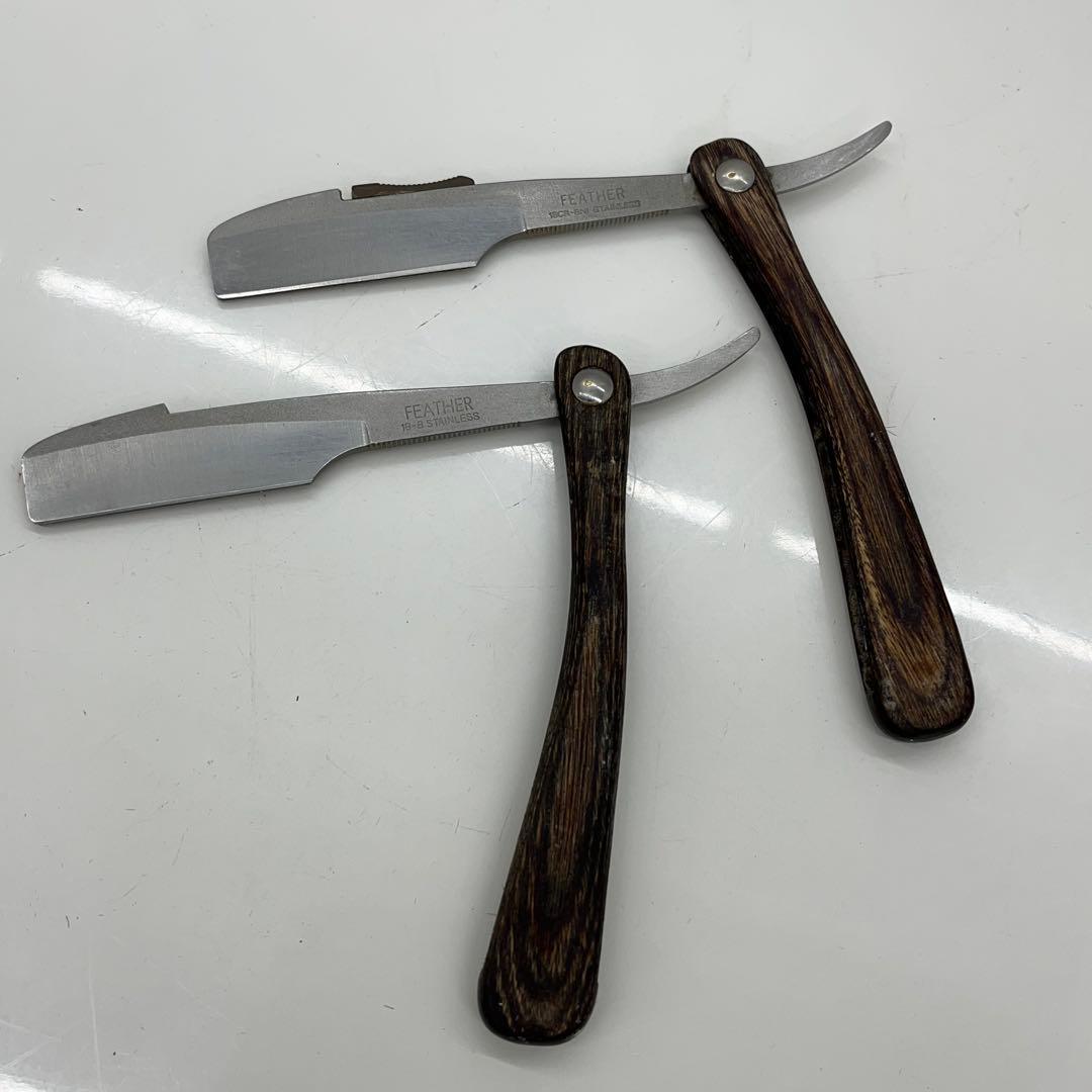 FEATHER 木目調 フェザー プロフェッショナル2点 替刃式 カミソリ