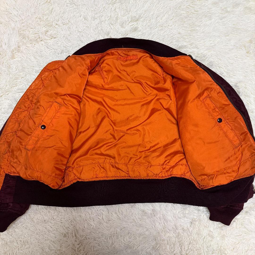 【レア】希少カラー★80s旧タグ USA製 ALPHA MA-1 ボルドー M