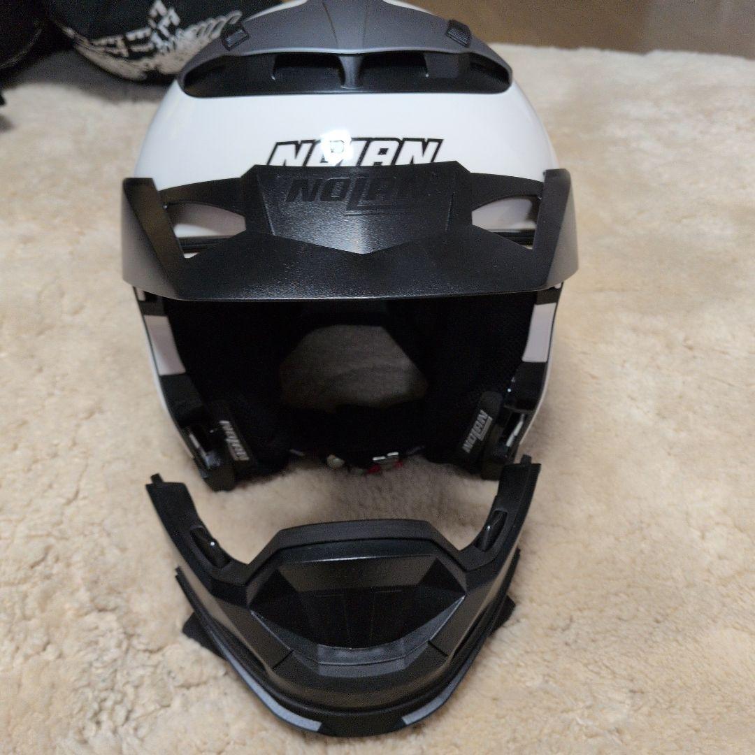 鑑賞用【美品】NOLAN NXX フルフェイスヘルメット ホワイト/ブラック