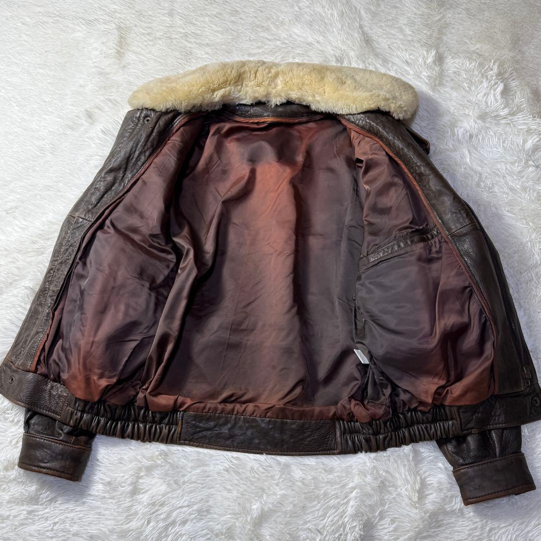 【90s】G-1 ラムレザー フライトジャケット L 襟ボア・ライナー付き完品