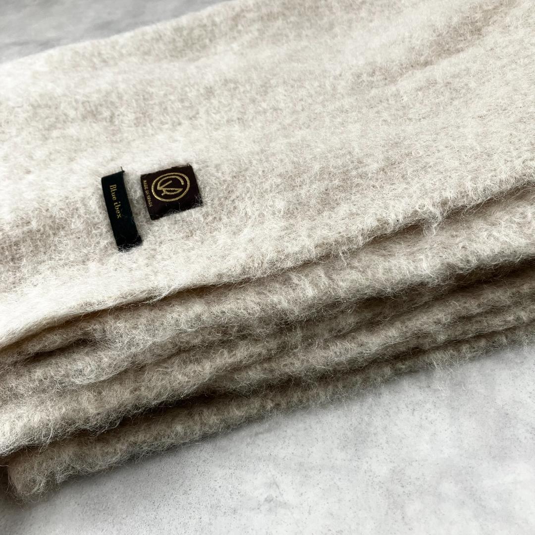 美品　ブルーアイベックス　カシミヤ大判ショール　ストール　マフラー636