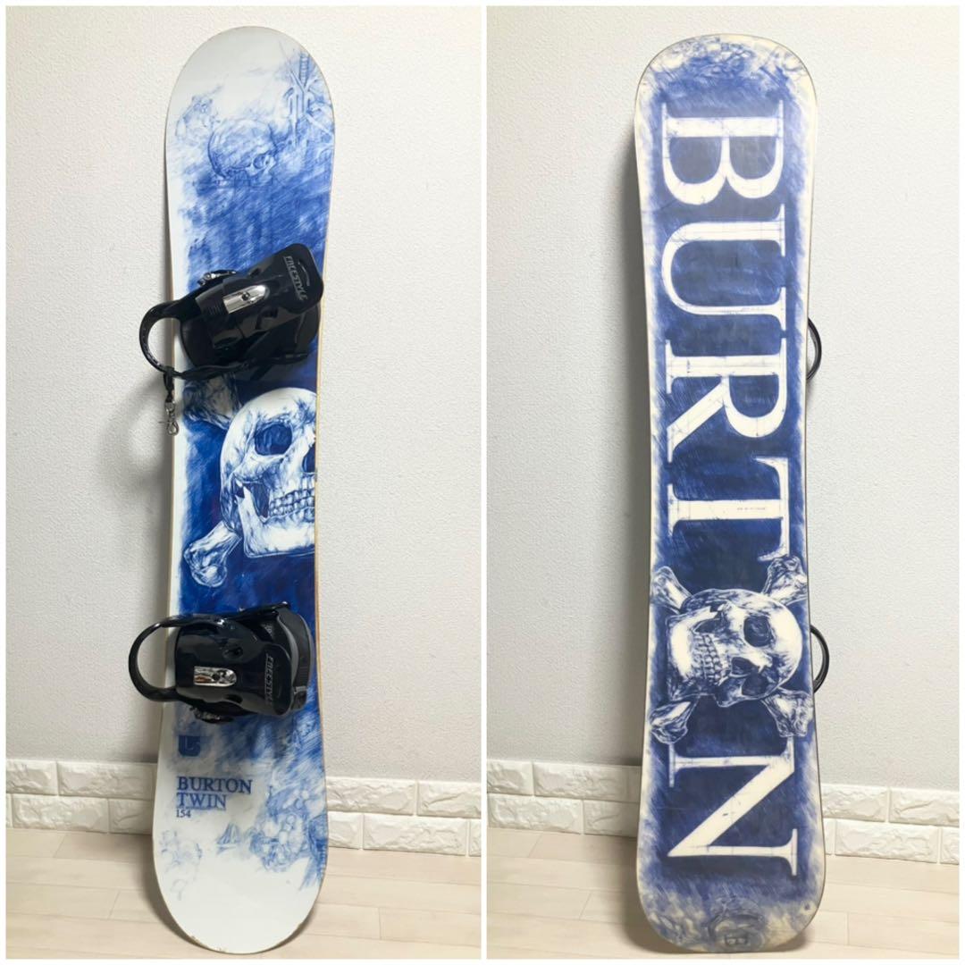 バック付/BURTON TWINバートンスノーボード154cm/バインディングM