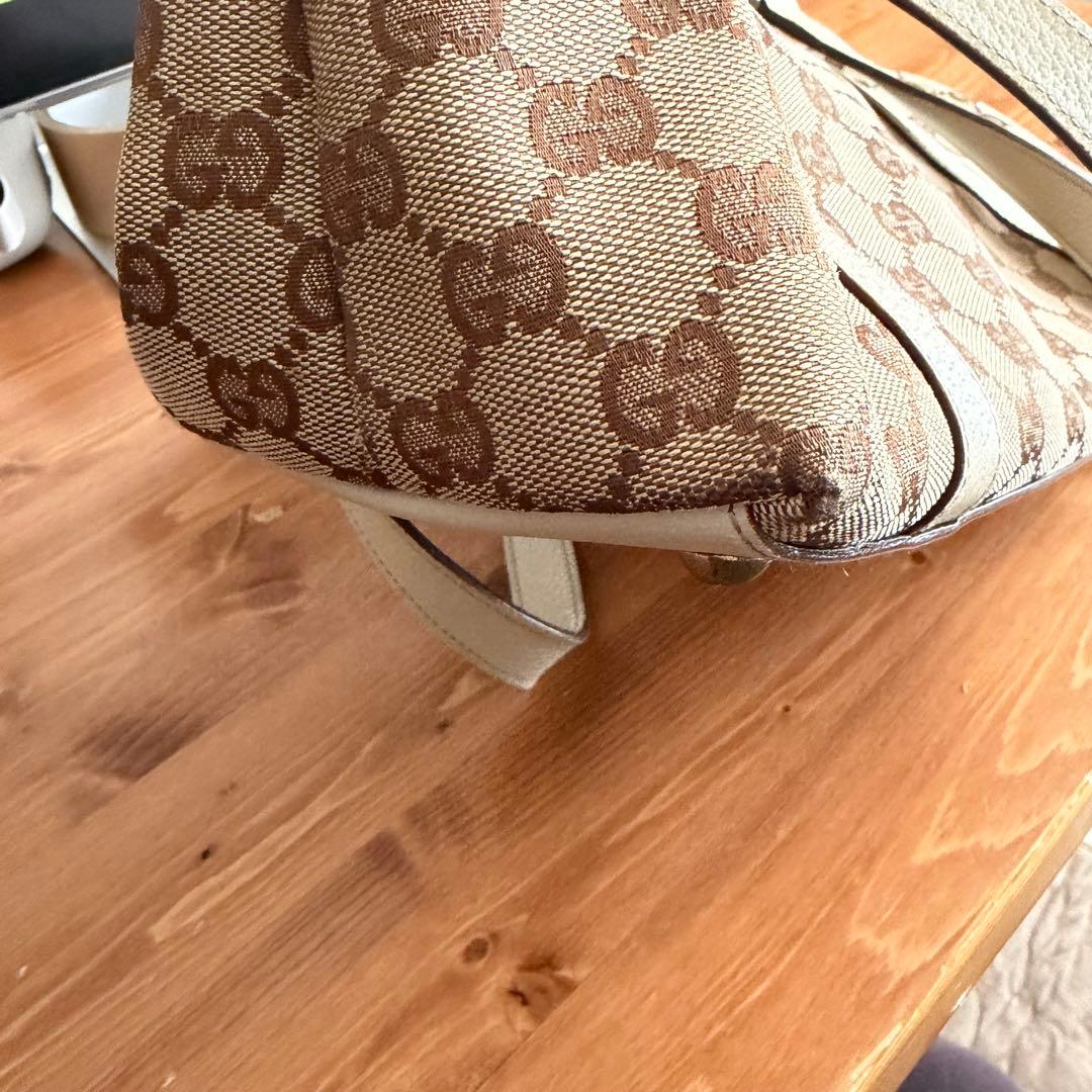 グッチ トートバッグ GGキャンバス ブラウン ベージュ シャンパンゴールド