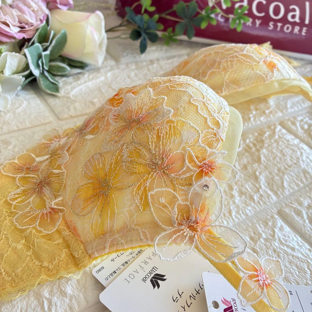 Wacoal パルファージュ 上下セットF65❣️イエロー♡ᵕ̈*大人可愛い♬.*