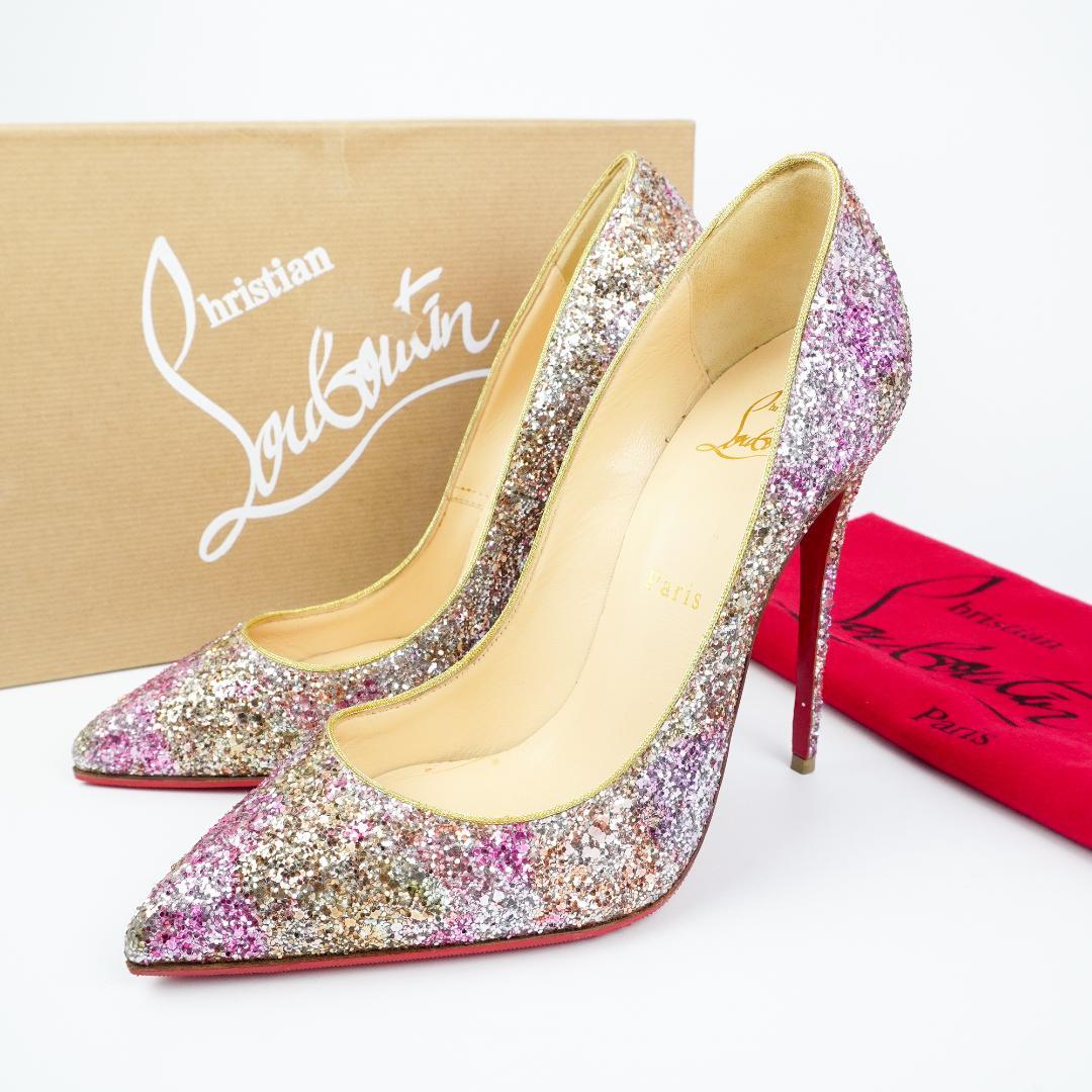 EU38 Christian Louboutin ハイヒール きらきら 427A