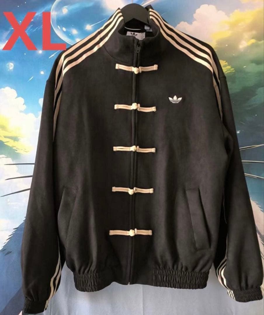XL 黒　adidas originals スエード トラックジャケット