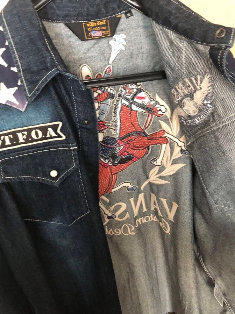 ☆専用です☆VANSON デニムシャツ XL 星条旗デザイン TFOA クローズ