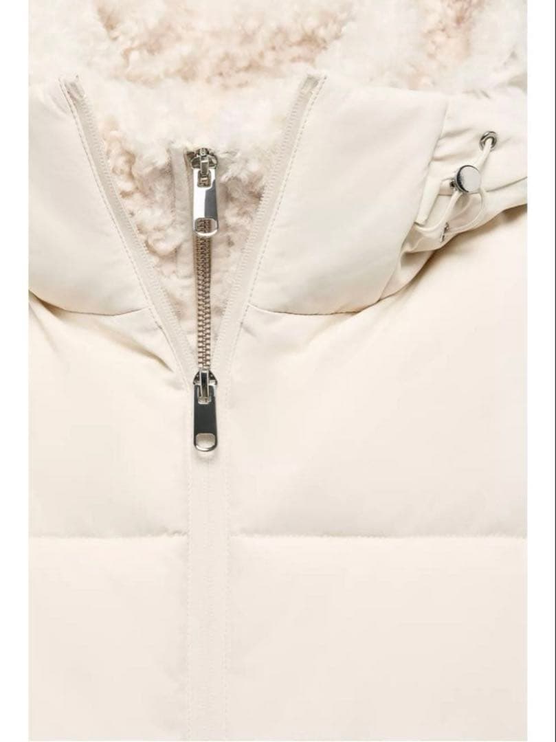 y*様 ZARA フェイクシープスキンフード付き撥水ウィンドブレーカーアノラック