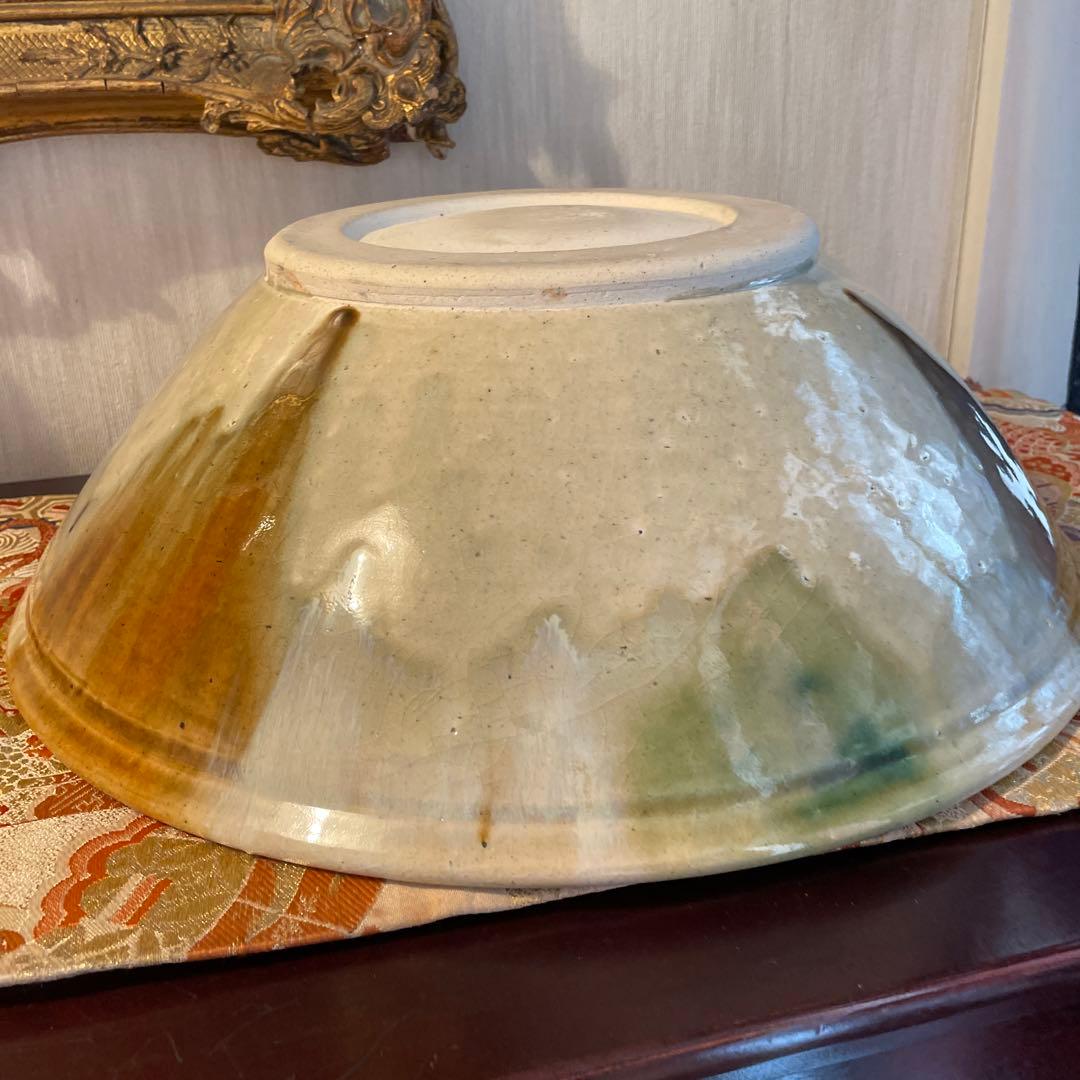 かぜ　お値下げ黄瀬戸　水野半次郎　三彩大鉢