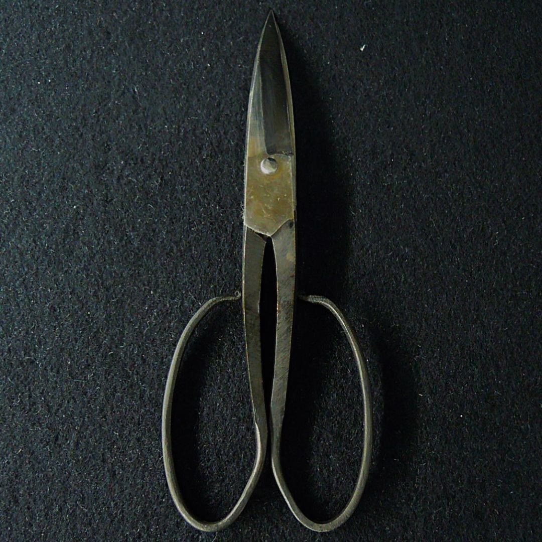 茶*爺様 安重 総火造 さつき鋏 稀少な曲刃 無銘 未使用 149mm 新店舗移