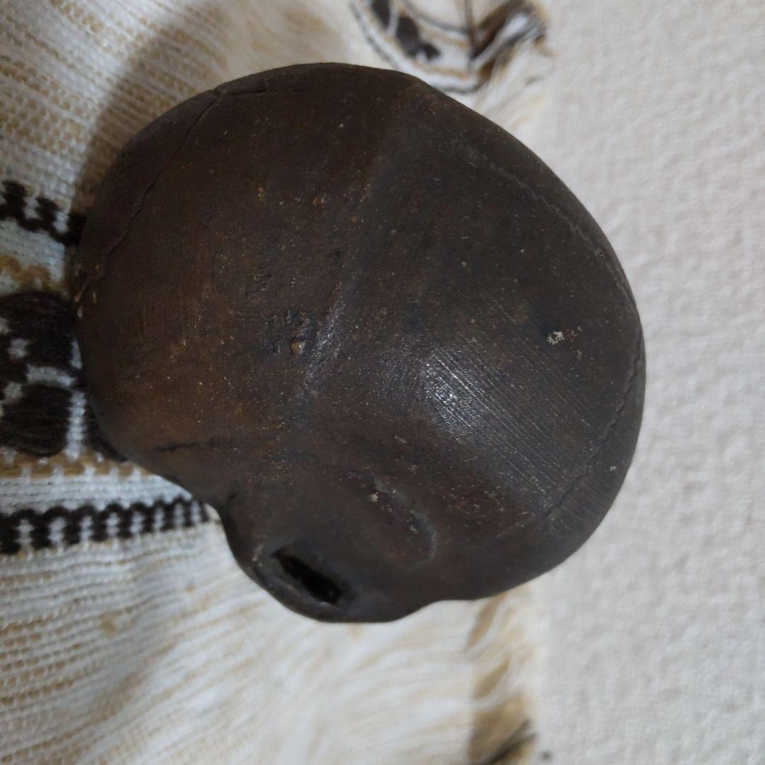 髑髏 頭蓋骨 の置き物 骨董品 陶器製？