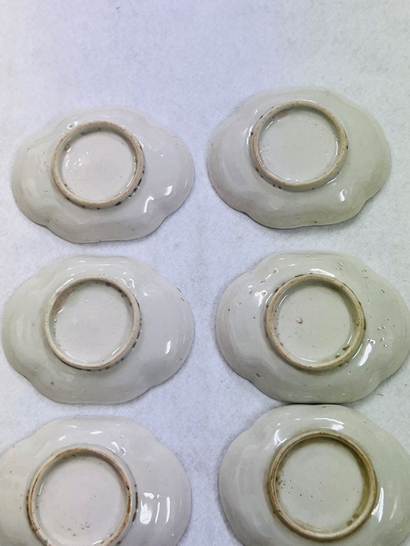 古伊万里？赤絵魚図貝型皿　色絵　16枚