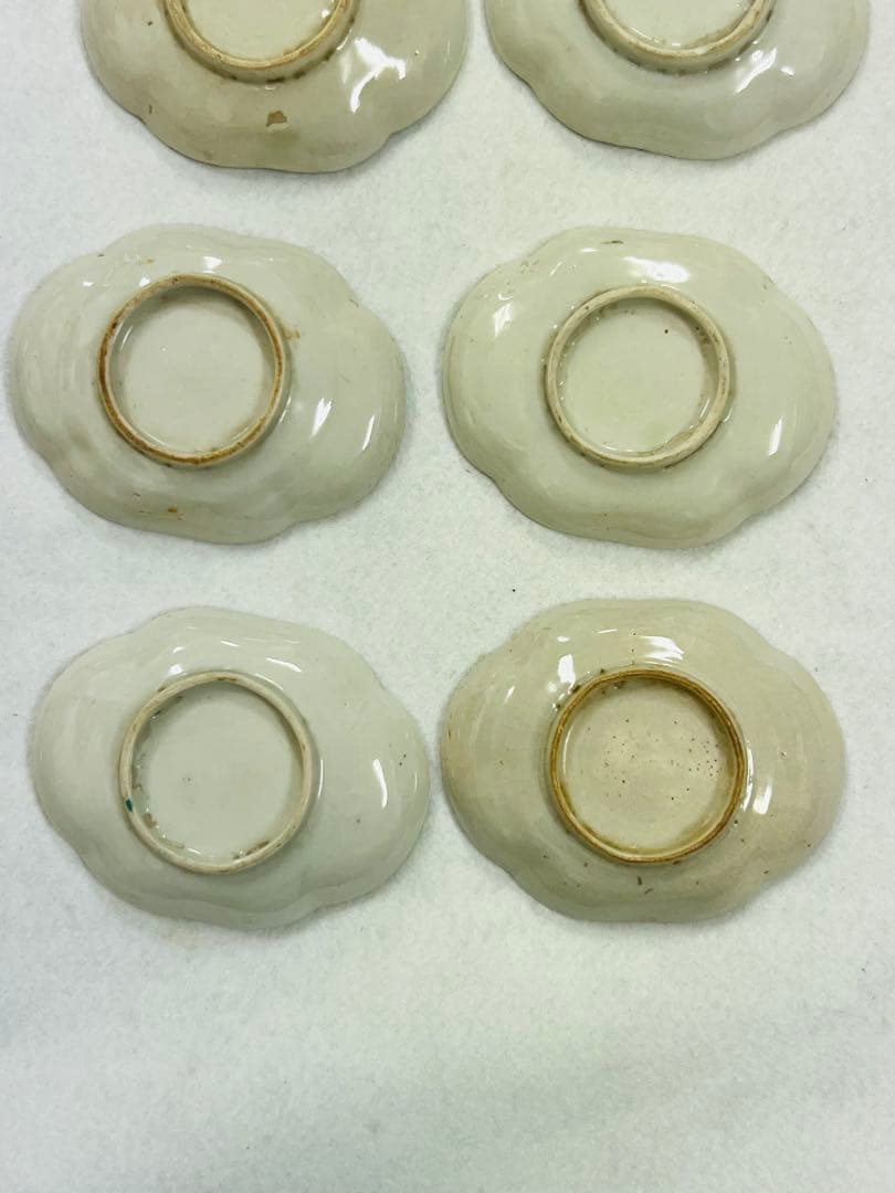 古伊万里？赤絵魚図貝型皿　色絵　16枚