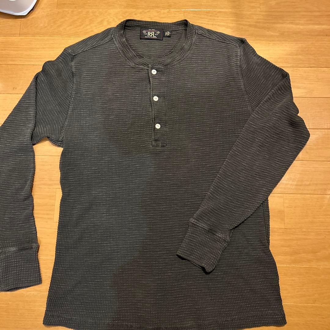 RRL ワッフルヘンリーニット長袖　チャコール