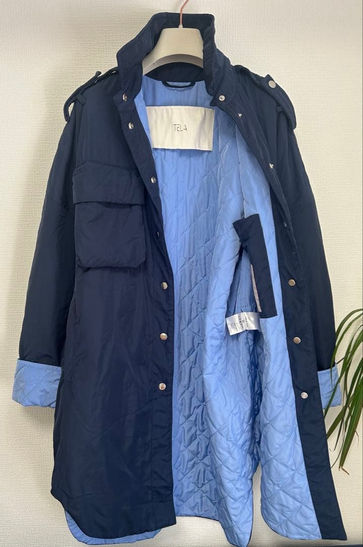 お値下げしました【TELA/テラ】ポケットデザイン中綿コート ネイビー
