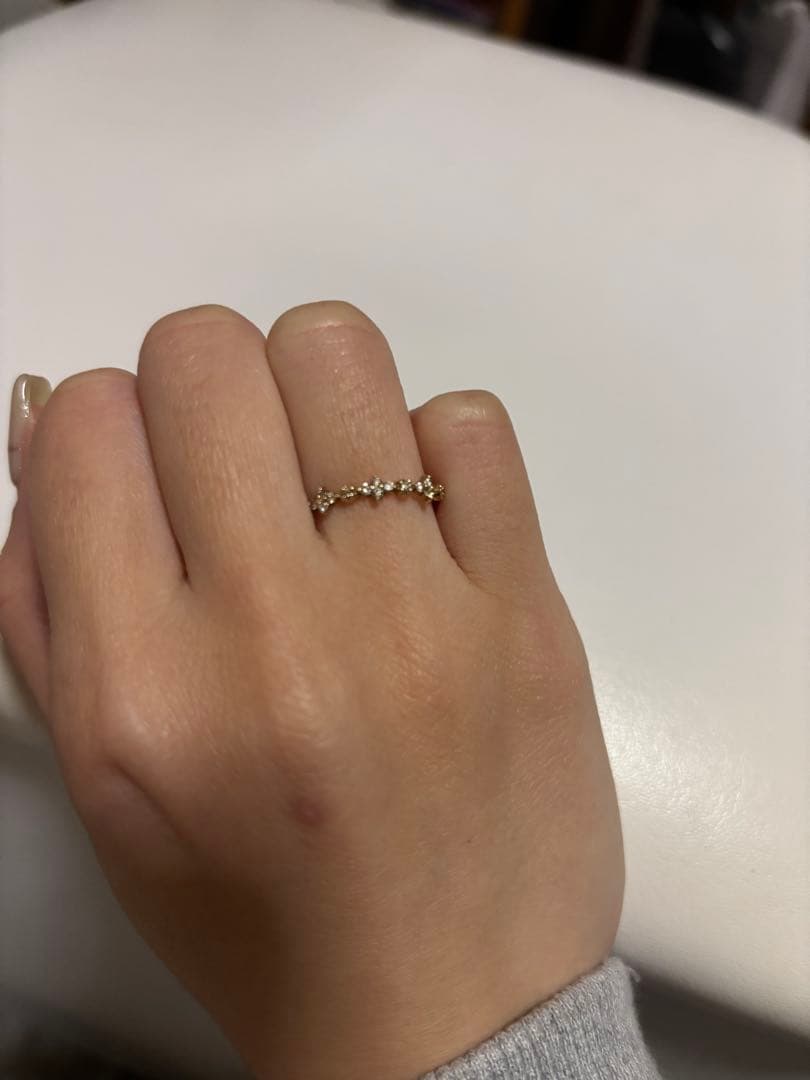 NOIR DE POUPEE K10ダイヤモンドゴールドフラワーリング