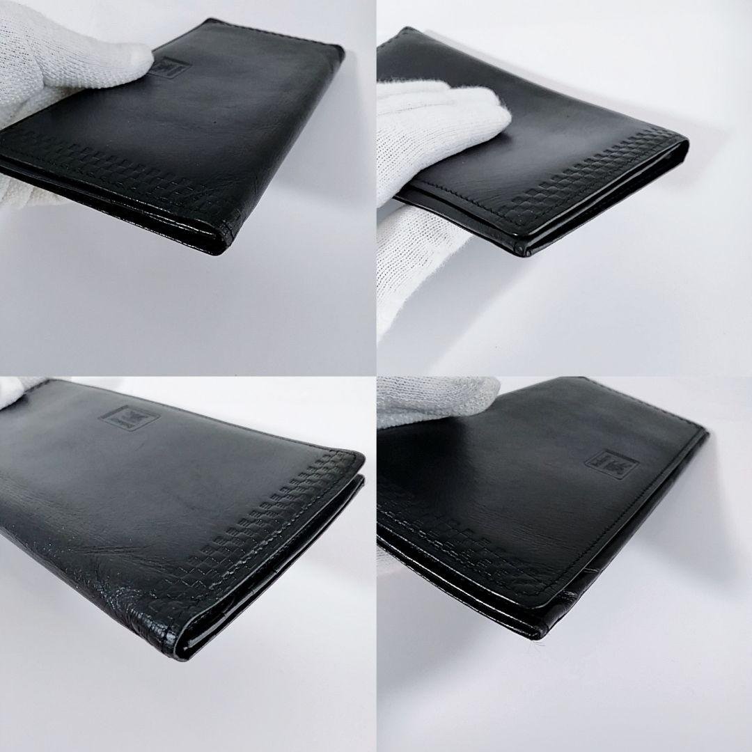 【超美品】BURBERRYS 長財布 ブラック 羊革 裏地ノバチェック