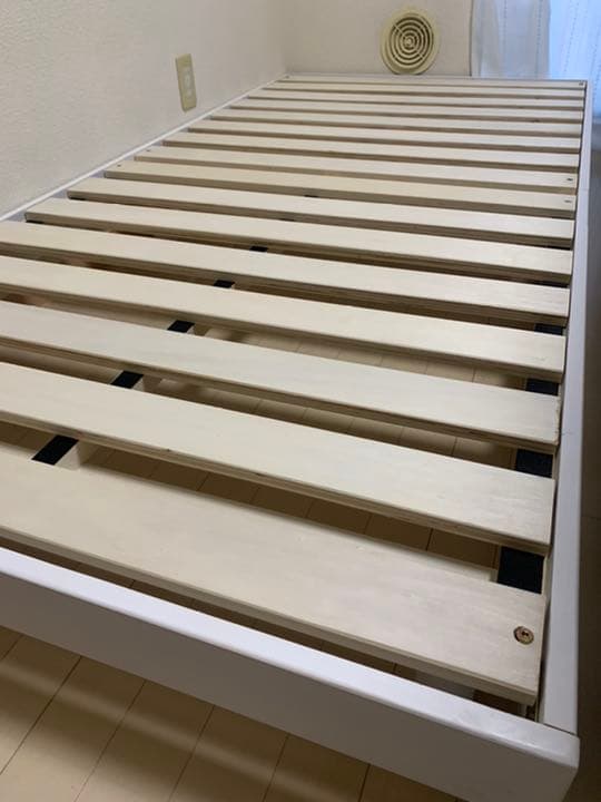 天然木すのこベッド シングル マットレスセット　ホワイト