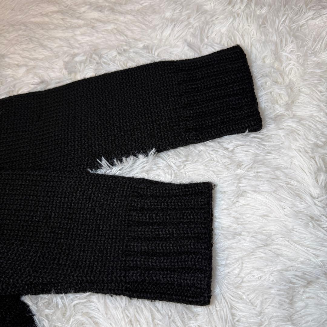 BURBERRY BLACK LABEL厚手ニットファー付 ノバチェック 黒 2