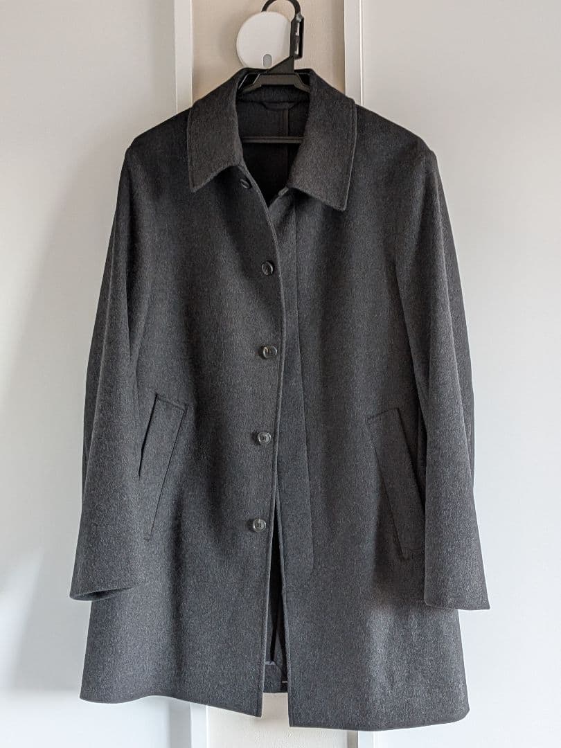 【未使用】PLST プレシャスニットメルトンステンカラーコート ダークグレー S
