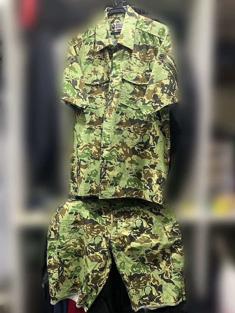 孔さま用- Ape カモ柄半袖シャツ&ショートパンツの2点セット