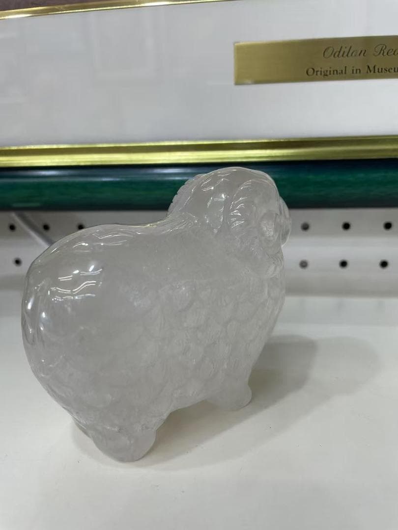 ☆置物一点物☆【彫刻置物】羊　水晶 開運の縁起物　顔やスタイル　AAA級　新品
