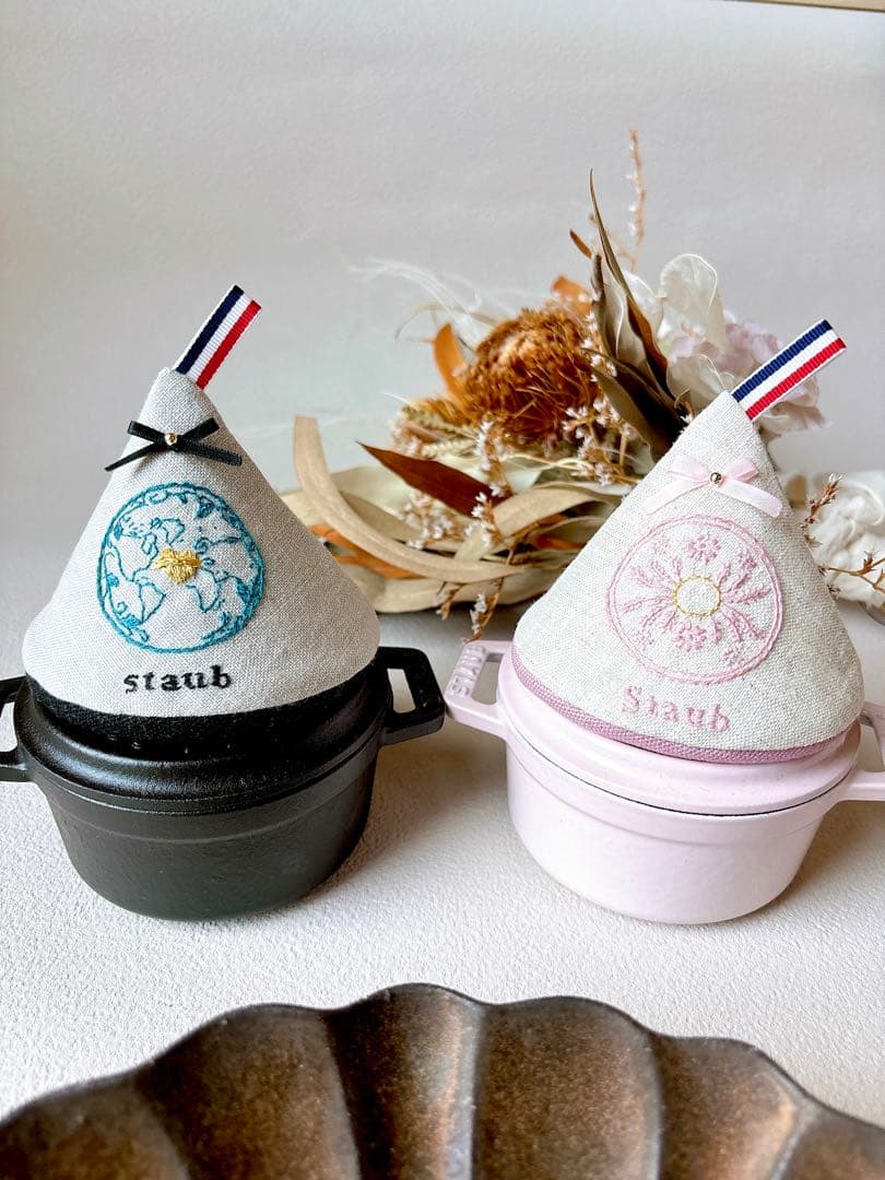 【あきあき】 三角鍋つかみ　ストウブ　ノブミトン【オーダー分】