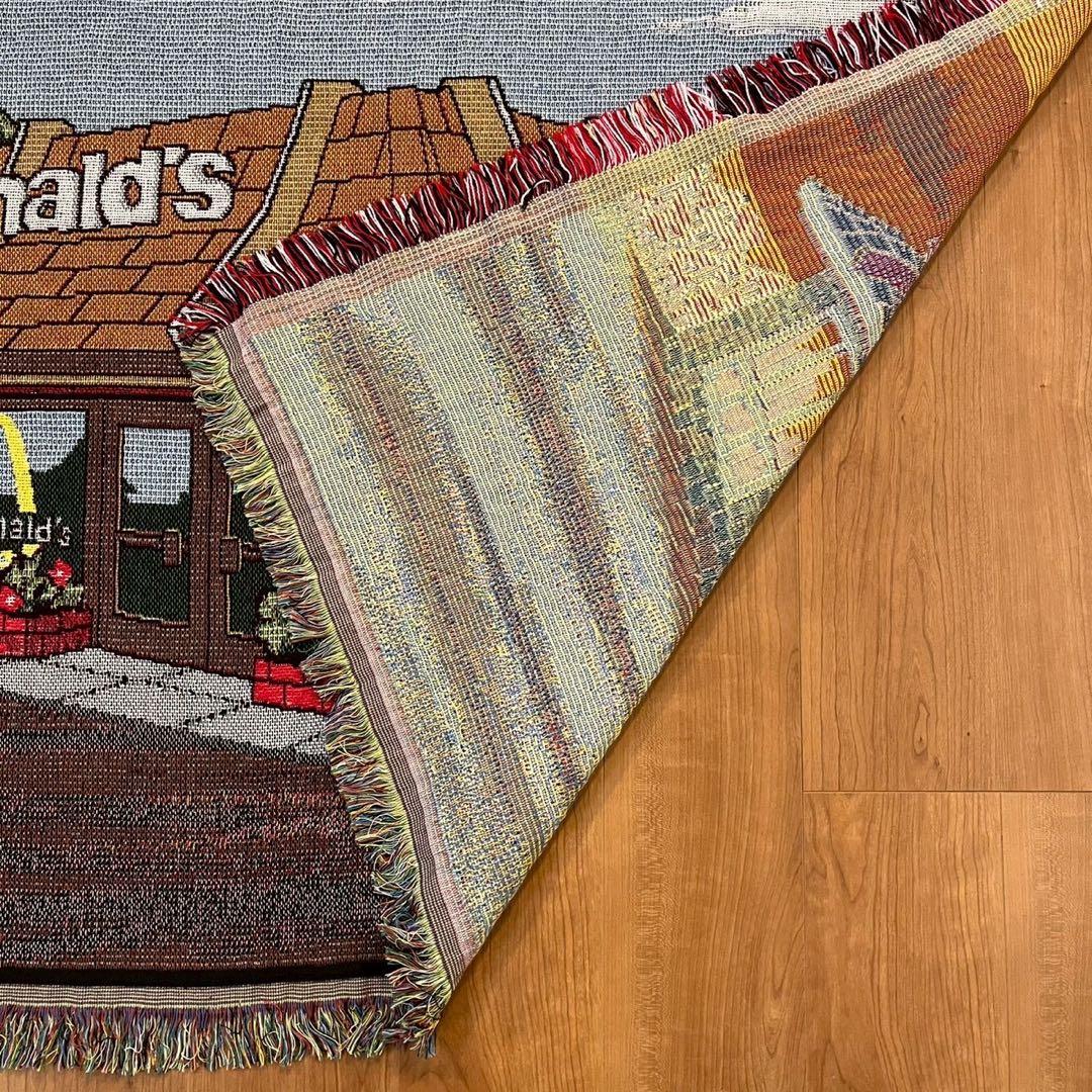 希少　マクドナルド ヴィンテージ ラグ USA製 両面仕様 フリンジ