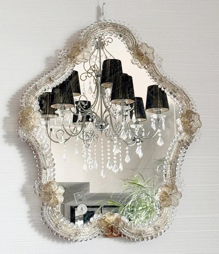 ムラーノガラス　＜Ａ＞　壁掛け・スタンドミラー　ベネチアンガラス　イタリア