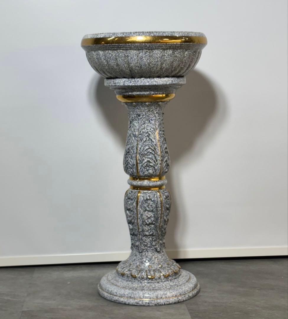 石調オーナメント 全長77cm 内径32.5cm 花台 フラワーベース