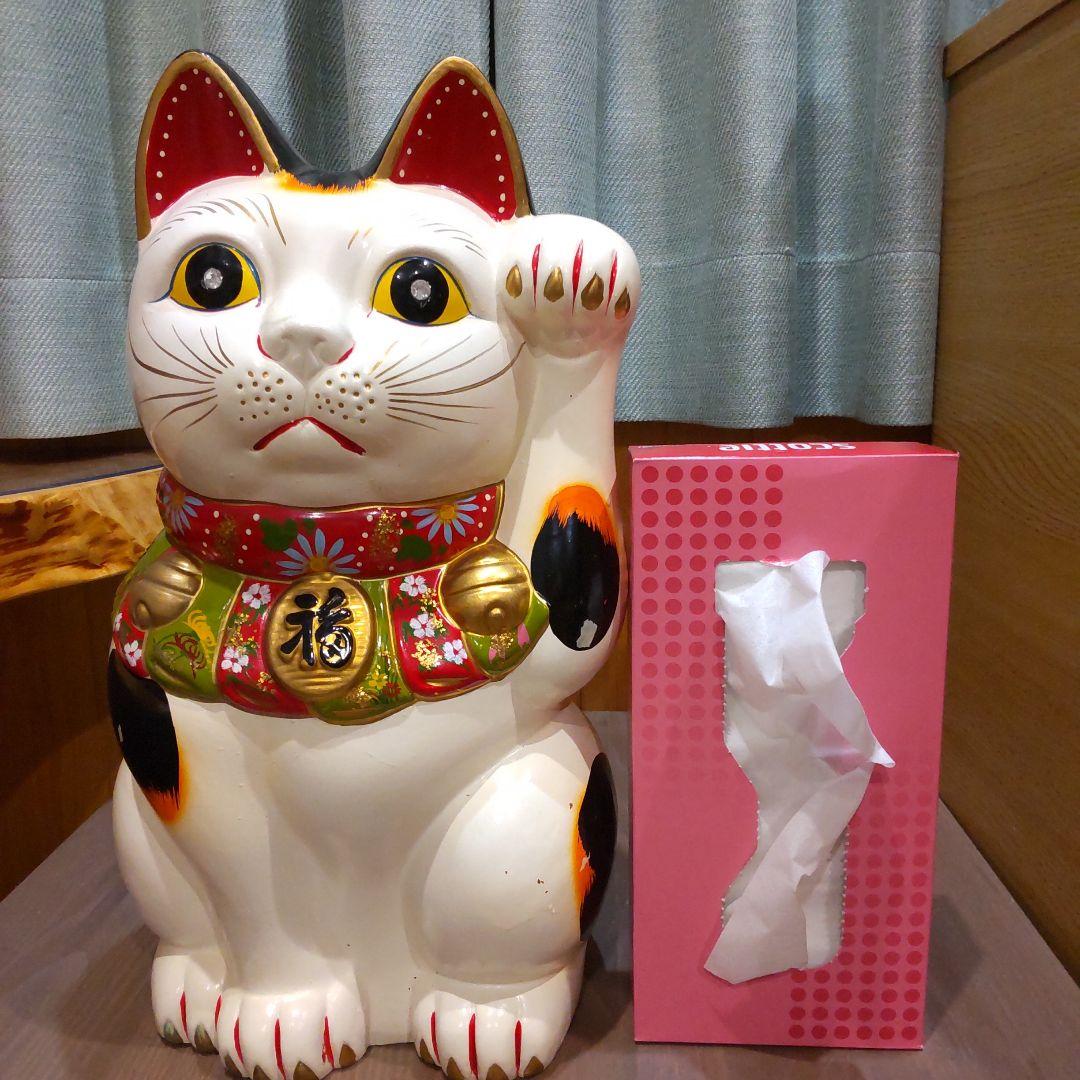 Tokukai公式アカウント05　超特大　白猫　招き猫　まねきねこ　貯金箱