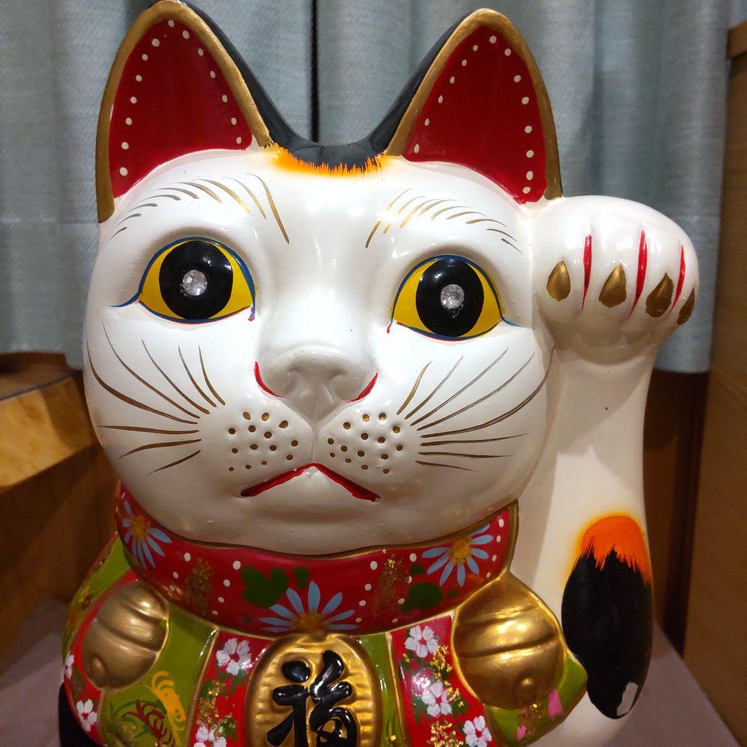 Tokukai公式アカウント05　超特大　白猫　招き猫　まねきねこ　貯金箱