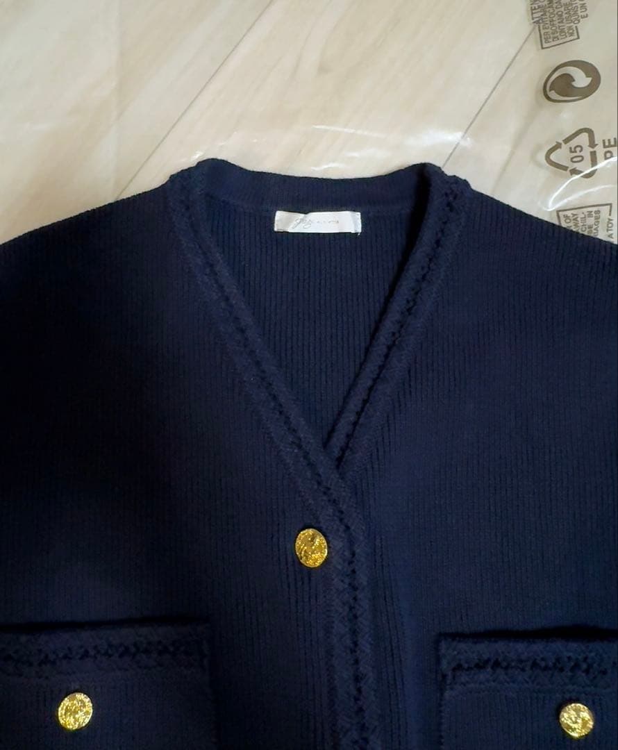 未使用　Plage プラージュ　ゴールドボタン ニットジャケット 金ボタン