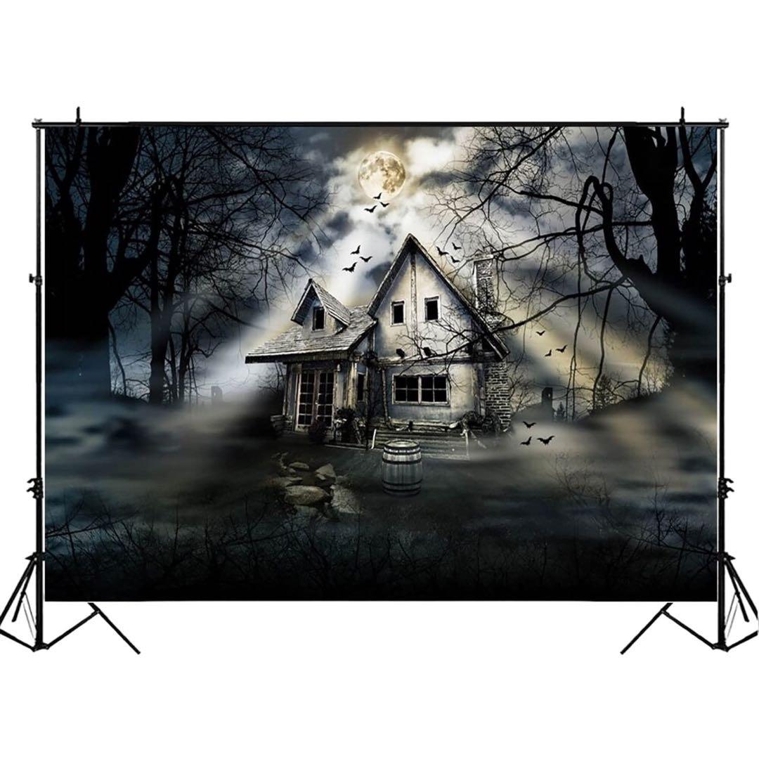 バック紙 背景紙 ハロウィン パンプキン 装飾城 満月 夜 ナイト 壁紙