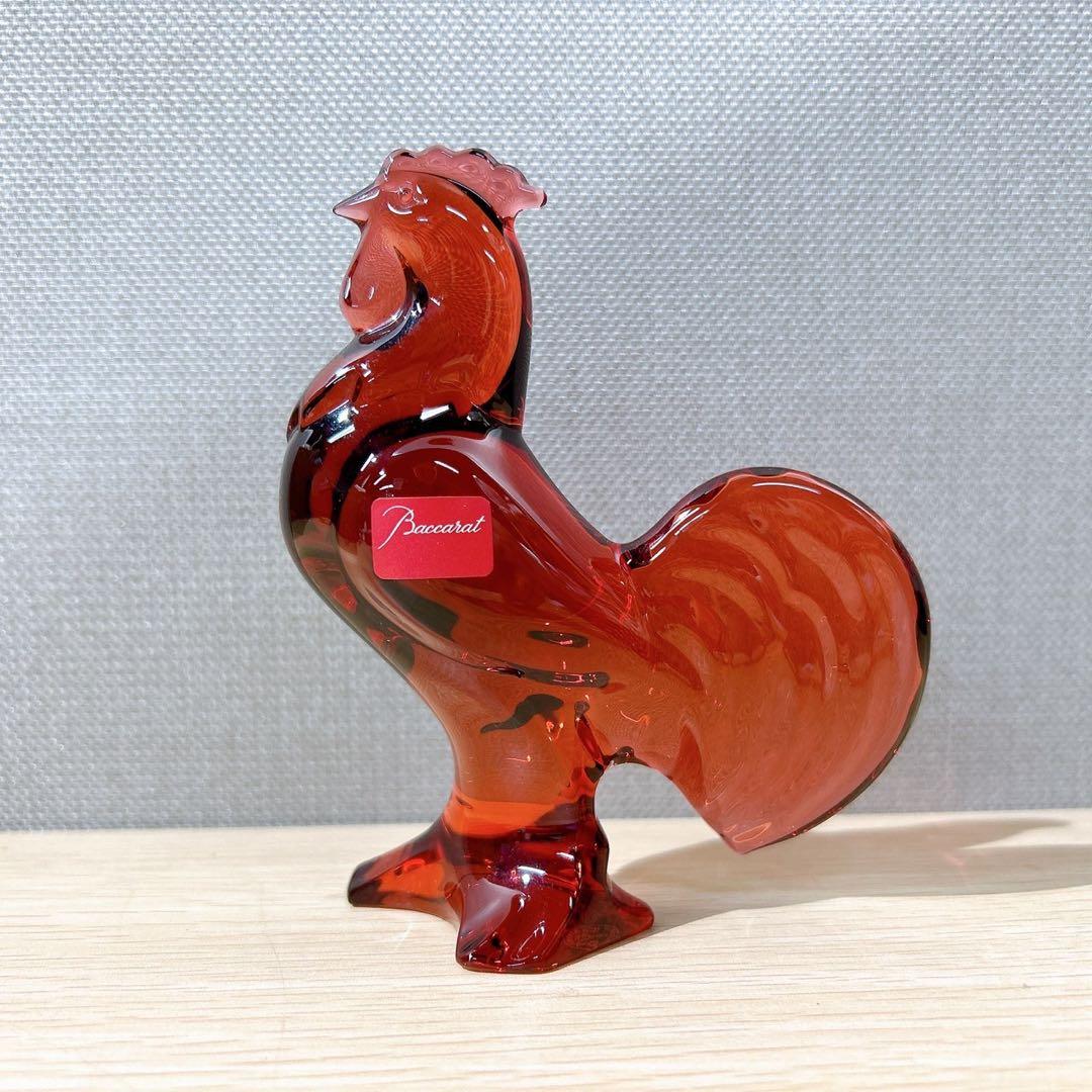 ★保管品 希少 Baccarat 干支コレクション 酉 レッドクリスタル 箱無し