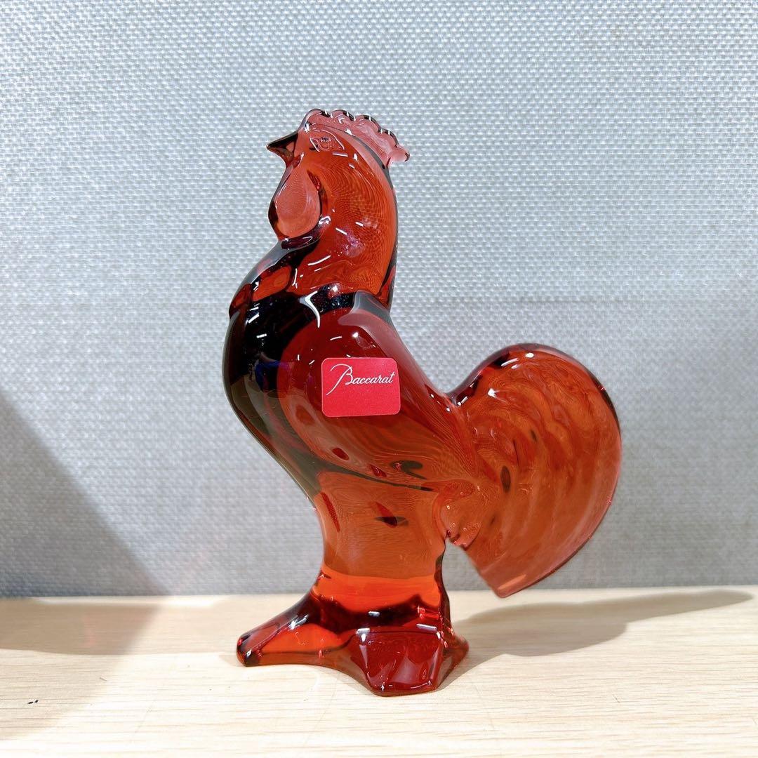★保管品 希少 Baccarat 干支コレクション 酉 レッドクリスタル 箱無し